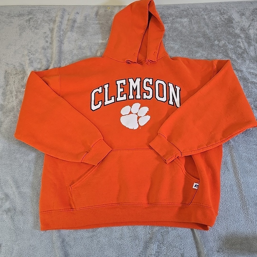 Champion Sweatshirt Womens Large Orange Clemson Tigers Campus Hoodie